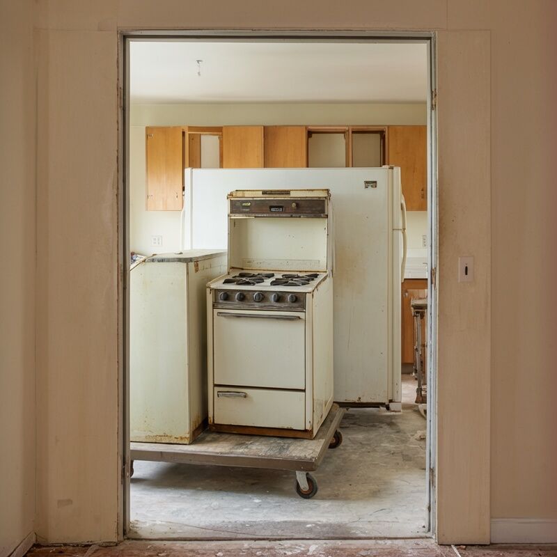 Appliance removal from kitchen renovation